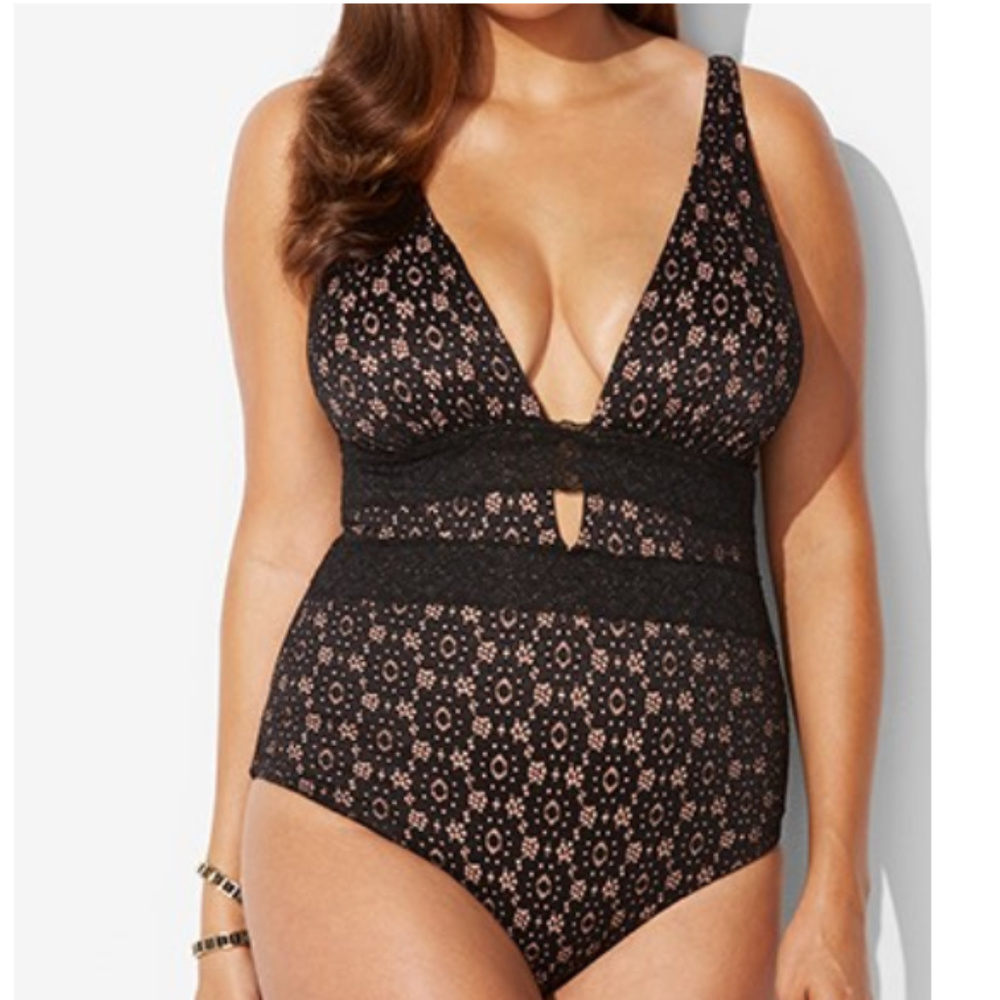 Swimsuits For All Black and nude One Piece